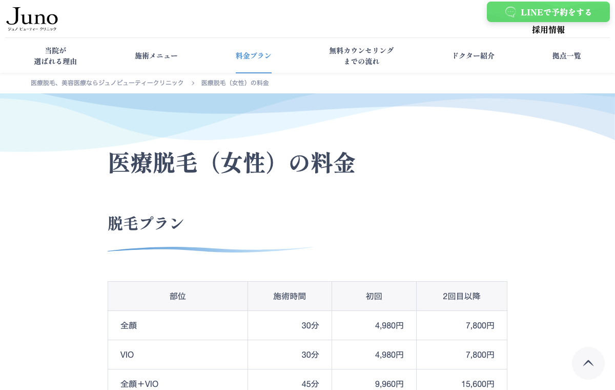 ジュノビューティークリニック公式サイト